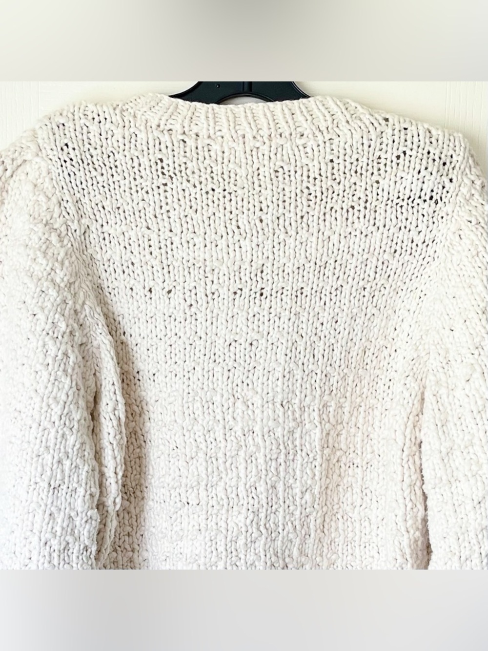Christy Dawn Nola Cardigan Chunky Knit Cotton Creme Large EUC - Picture 7 of 12